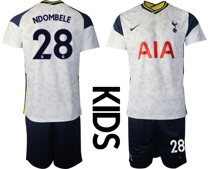 Youth 2020-2021 club Tottenham home white #28 Soccer Jerseys->tottenham jersey->Soccer Club Jersey